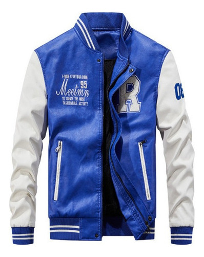 Chaqueta De Béisbol Informal Suelta De Pu Para Hombre