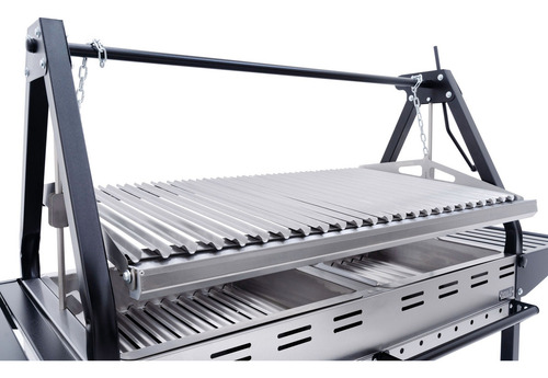 Hobby Grill Asador De Carbon Pampa Iii Chef Acero Inoxidable Color Plateado