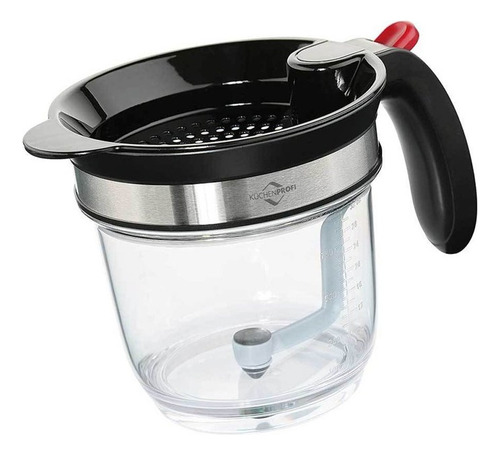 Jarra Separadora De Grasa/colador Con Liberación Comfort 1 L Color Negro