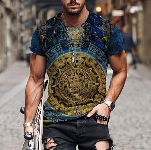 Camisetas De Tatuaje De Guerrero Azteca Con Estampado 3d
