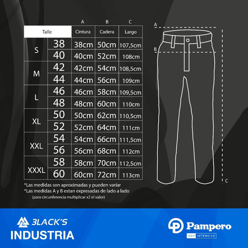 Imagen 6 de 7 de Pantalón De Trabajo Clásico Pampero B/carpintero T. 38 Al 60
