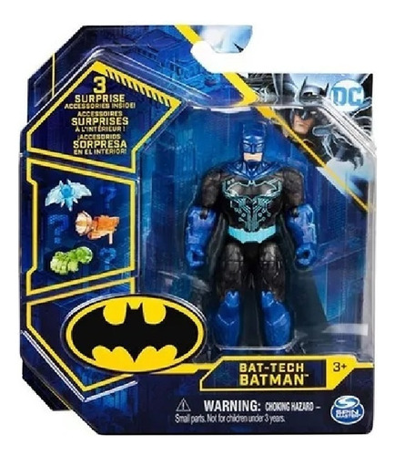 Figura Articulada Bat Tech Batman + 3 Accesorios (10 Cm) - D