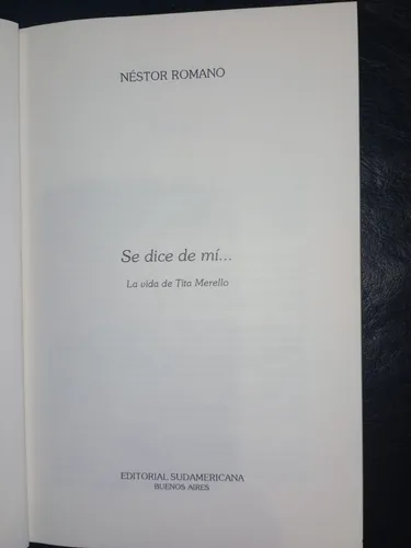 Libro Se Dice De Mí La Vida De Tita Merello Néstor Romano