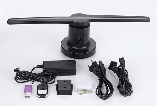 Projetor Display Holograma 3d Led Ventilador Holográfico 8gb