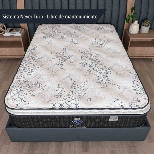 Colchón Spring Air Suave De Lujo Vainilla Queen Size + Box