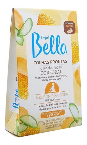 Folhas Prontas Corporal Depil Bella Mel E Aloe Vera - 16 Fls