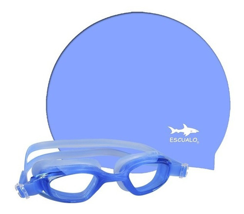 Escualo Set De Natacion Para Joven Gorra Y Goggle Azul