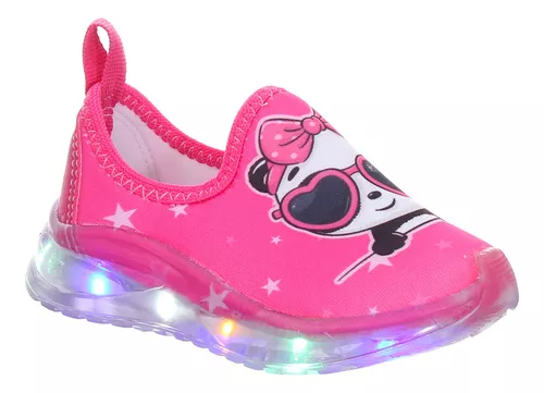 Sapatinho Tenis Hello Kitty com LED para Meninas de 1 a 5 Anos