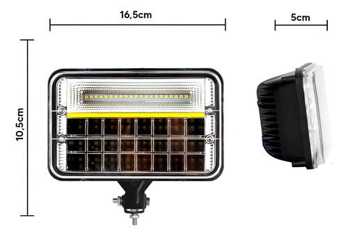 Refletor Luminaria Farol 126w Cor Da Carcaça Retangular Preto Cor Da Luz Branco-frio Lumi