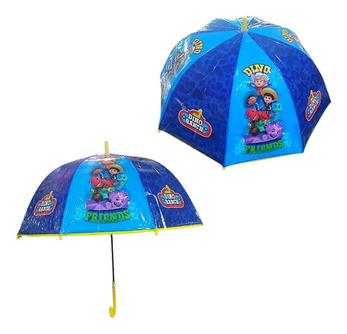 Paraguas Impermeable Infantil Lluvia Automatico Disney Wabro Color Dino Ranch Amarillo