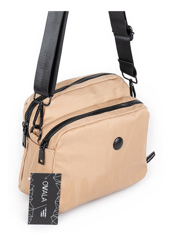 Imagen 4 de 6 de Bandoleras Mujer Amayra Cartera Camel Microfibra Bolsillo