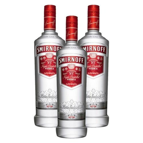 ((3 Garrafas)) Vodka Smirnoff 998ml Original = Frete Gratis