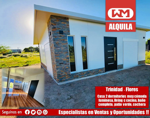 Alquiler Casa Nueva A Estrenar Trinidad Flores 2 Dormitorio Cochera Y Patio Verde