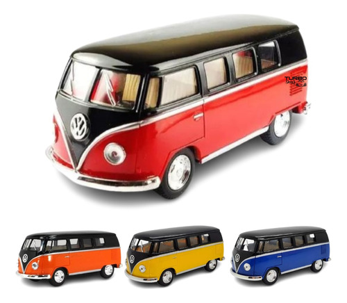 Carrinho Volkswagen Kombi Teto Preto 1962 - 1/32 Metal