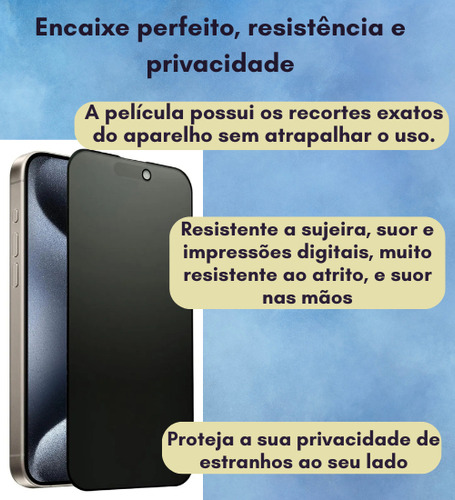 Película Protetora Fosca 3d Privacidade P/ Celular Cerâmica