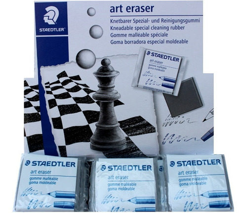 3 Gomas Moldeable Para Dibujo Staedtler 