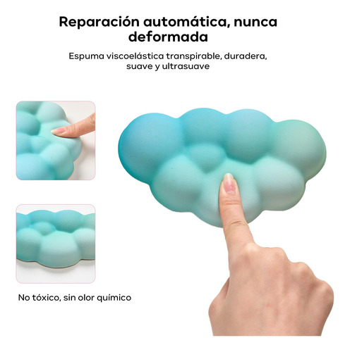 3pcs Nube Ergonómicos Reposa Muñecas Con Base De Pu