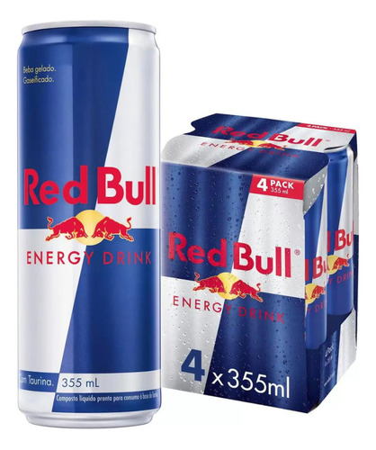 Pack Energético Lata 4 Unidades de 355ml Cada Red Bull