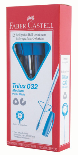 Bolig Faber Lux 032 Turq Cjx12 Color de la tinta Celeste Color del exterior Transparente