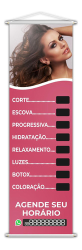 Banner Salão De Beleza Corte Escova Cabeleireiro 100x30cm
