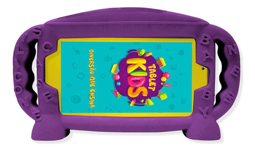 Capa Infantil Tablet Dl C10 Tx394bb Tx380 Tx384 Case - Roxa