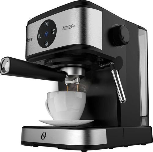 Cafeteira Espresso Double Digital Oster Cor Prateado/preto Prateado/preto