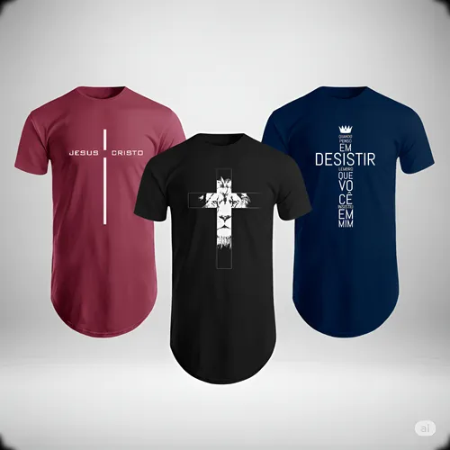 Kit 3 Camisetas Camisas Masculinas Blusa Long Line Oversized