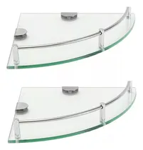 Comprar Estante Esquinero Mtl X2 Unidades Vidrio Templado Soporte Metálico Para Baño Diseño Moderno Y Funcional Almacenamiento De Accesorios Fácil Instalación Ahorro De Espacio