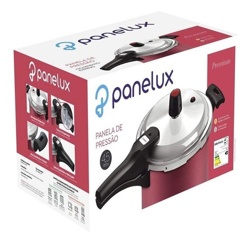 Imagem 3 de 4 de Panela De Pressão 4,5l Antiaderente Panelux Trava Externo
