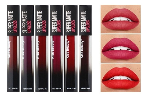 Set De 6 Labiales Liquidos Super Matte