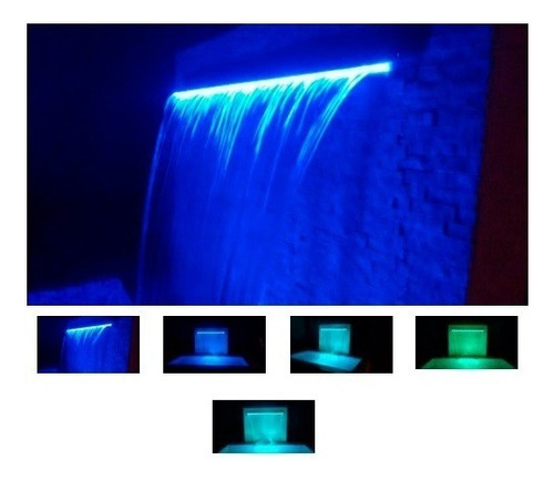 Cascata De Embutir Bico De Inox 80cm Com Led Para Piscinas