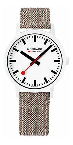 Reloj De Ra - Mondaine Essence Quartz White Dial Brown Texti