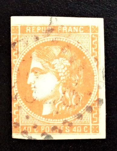 Francia, Ceres Yv 48 Bordeaux 40c Naranja 1870 Usado L15738