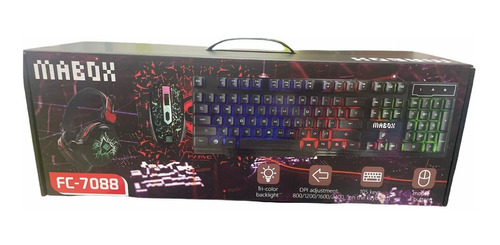 Set Teclado Mouse Y Audifonos Gamer Mabox Multicolor