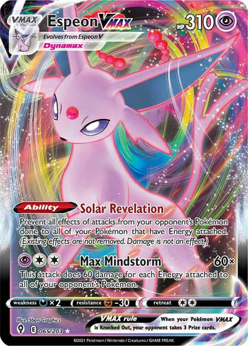 Espeon Vmax - 065/203 - Ultra Rare - Espada Y Escudo - Cielo