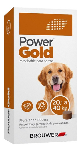 Power Gold 20 A 40kg Tableta Contra Pulgas Y Garrapatas