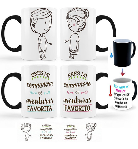 Mug Mágicos Pareja Duo Taza Regalo Amor San Valentin 006