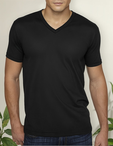 Polo Cuello V Hombre 100% Algodon Rx No Se Achica Ni Destiñe