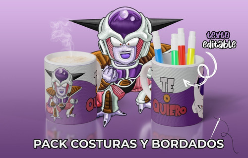 15 Plantillas Sublimar Tazas Efecto Bordado Jpg + Editables