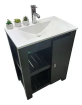 Comprar Mueble para baño D'Agostina Vanitorys Julieta + bacha de 60cm de ancho, 80cm de alto y 38cm de profundidad, con bacha color blanco y mueble wengue con un agujero para grifería