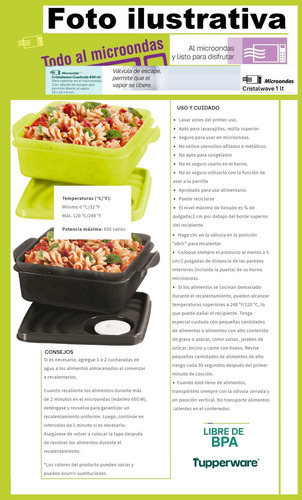 Cristalwave Con Y Sin División Microondas Tupperware® Verde Lima 1