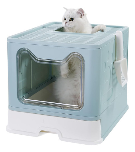 Vealind Caja De Arena Plegable Para Gatos Con Tapa Entrada F