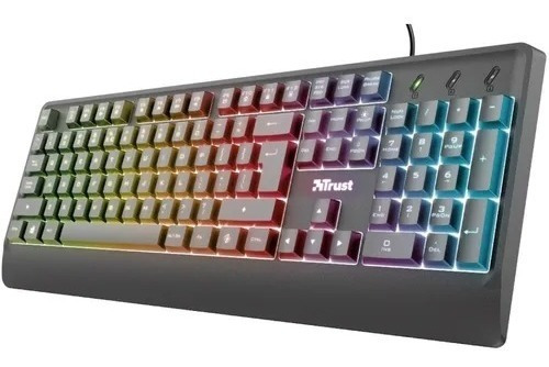 Teclado Gamer Trust Ziva Qwerty Usb Pc Español Rainbow !!