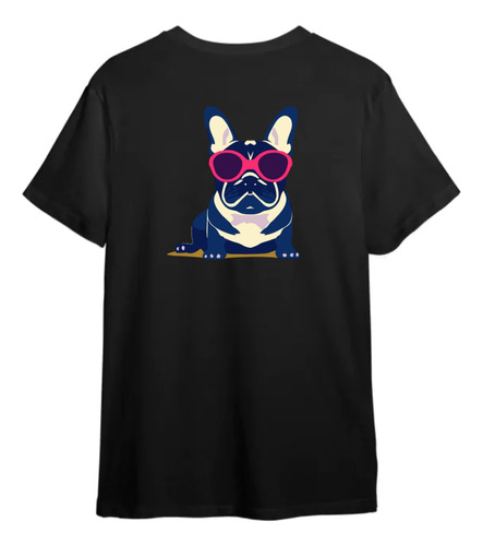 Remera Bulldog Frances Algodón Negra Todos Los Modelos !