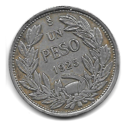 Chile Moneda De 1 Peso De Plata Año 1925 Km 152.6 - M.b.