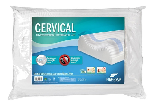 Imagem 1 de 10 de Travesseiro Cervical Performance De Látex 50x70 Fibrasca