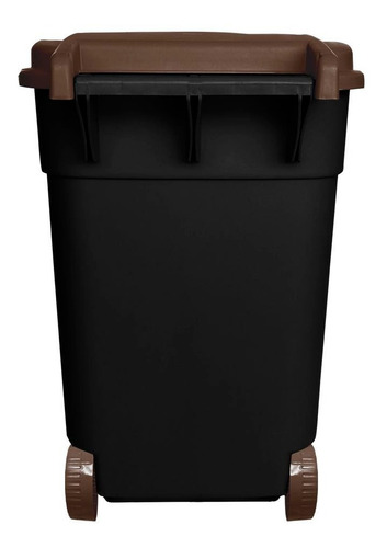 Bote De Basura Cesto Sablon Negro 145 L Con Ruedas Y Tapa
