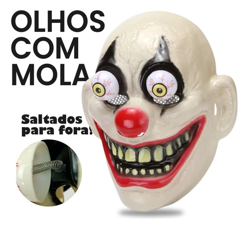 Mascara Monstro Zumbi Olho Saltado Com Mola Terror Festa