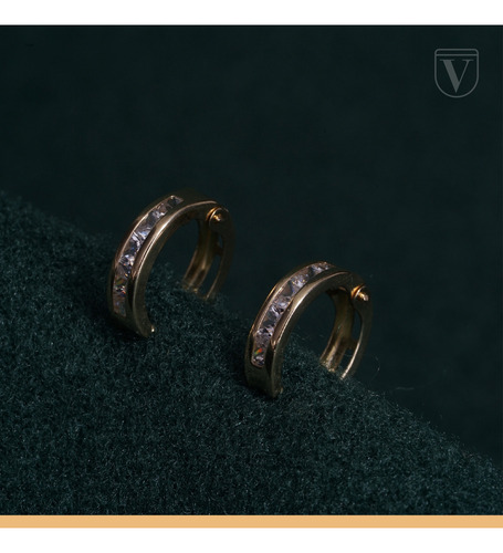 Aretes Huggie Arracadas Bebé Niña Oro 10k Sólido Mujer 10mm