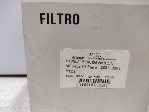 Filtro De Óleo L200 Galloper H100 Delphi Efl986